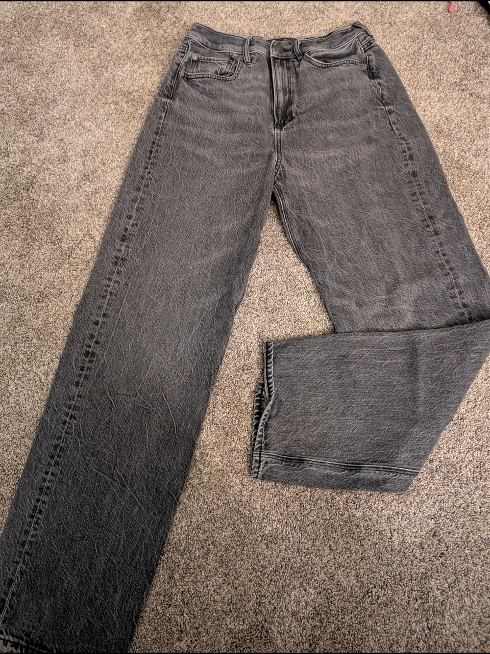 🌼 American Eagle Outfitters Women's Straight Jeans - Dark Gray Wash EUC Size 8